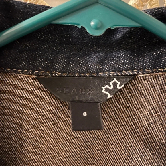 ❤️ SEARS vintage Denim jacket women 8 dark  wash classic cut no stretch - Picture 4 of 4